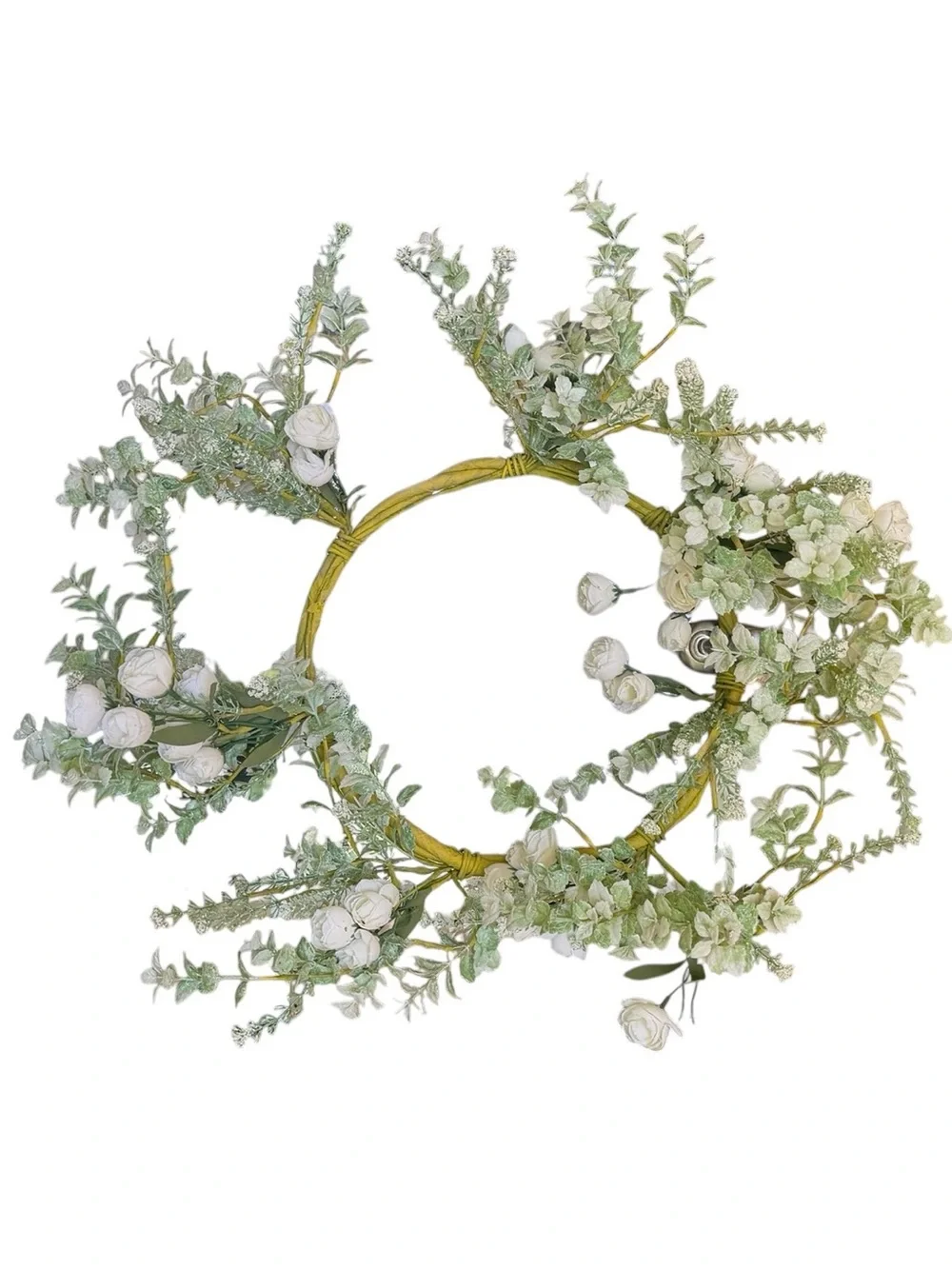 Elegant Green Faux Floral Wreath